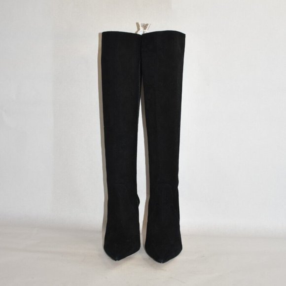 $850 Stuart Weitzman Stuart 85 Knee High Pointed Toe Zip Boot SUEDE 7 (PA19) - Picture 3 of 8